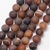Natural Striped Agate/Banded Agate Bead Strands G-K166-12-8mm-04-1