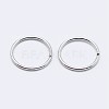 Rhodium Plated 925 Sterling Silver Open Jump Rings STER-F036-02P-0.6x6mm-2