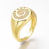 Brass Micro Pave Clear Cubic Zirconia Cuff Rings RJEW-N031-18G-3