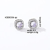 Elegant Zircon Square Stud Earrings for Women TY1635-3-1