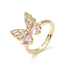 Brass & Cubic Zirconia Finger Rings CU-CBA7E55-10G-4