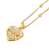 Brass Micro Pave Clear Cubic Zirconia Pendant Necklaces for Women NJEW-S429-05G-03-1
