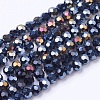 Faceted(32 Facets) Round AB Color Electroplate Glass Beads Strands X-EGLA-J042-4mm-AB01-2