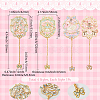 4Pcs 4 Styles Ballet Theme Brass & Iron Enamel Bookmarks with Chain and Bowknot Charms AJEW-SP0002-24-2