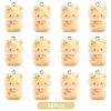 Cat Shape Flocky Opaque Resin Pendants RESI-YWC0002-04F-1