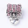 Alloy Rhinestone European Dangle Charms MPDL-S043-06-1