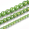 Electroplate Opaque Glass Beads Strands GLAA-T032-P10mm-AB06-4