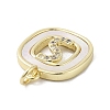 Rack Plating Brass Micro Pave Clear Cubic Zirconia Pendants KK-E102-33G-S-2