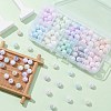 250Pcs 10 Colors Iridescent Plating Acrylic Beads MACR-CJ0001-66-1-5