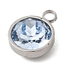 Birthstone Theme March 304 Stainless Steel Pendants STAS-G082-17P-03-2