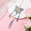 Natural Aquamarine and Resin Pendant Decorations HJEW-TA00134-01-2