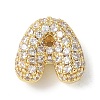 Brass Micro Pave Cubic Zirconia Beads KK-P290-61G-2