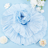 Polyester Satin Chiffon Wavy Lace OCOR-WH0082-147C-4