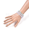 Chips Natural Larimar & Blue Lace Agate & Kunzite Beaded Stretch Bracelets Sets X-BJEW-JB05332-01-4