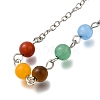 Chakra Natural Red Agate & Tiger Eye & Amethyst & Dyed Jade Dowsing Pendulums G-M447-04ASP-3