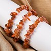 Unisex Chip Natural Carnelian/Red Agate Beaded Stretch Bracelets BJEW-S143-01-4