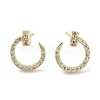 Rack Plating Brass Micro Pave Clear Cubic Zirconia Stud Earrings for Women EJEW-M260-14G-1