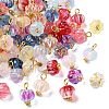 100Pcs 10 Colors Transparent Spray Paint Glass Pendants PALLOY-CJ00123-8