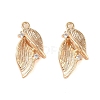 Brass Pendants with Clear Glass Rhinestone KK-N254-65G-1