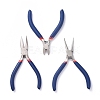 Set of 3 Jewelry Making Supplies Craft DIY Pliers Tool Set Flat Nosed Round Nosed Wire Cutter Pliers Blue TOOL-YW0001-07-1