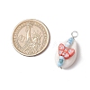 Natural Cowrie Shell & Handmade Polymer Clay Copper Wire Wrapped Pendants PALLOY-JF03818-02-2