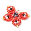 Seed Beads Beaded Charms PALLOY-MZ00320-4