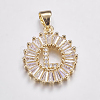 Long-Lasting Plated & Rack Plating Brass Micro Pave Cubic Zirconia Letter Pendants ZIRC-A007-03L-2