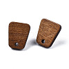 Walnut Wood Stud Earring Findings MAK-N032-017-2