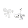 999 Fine Silver Flower Cartilage Earrings EJEW-P296-24P-2