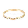 Roman Numeral Brass Hinged Bangle with Crystal Rhinestone for Women BJEW-S118-126G-1
