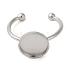 Non-Tarnish 304 Stainless Steel Flat Round Pad Ring Setting STAS-I306-05C-P-3