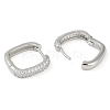 Rack Plating Square Brass Micro Pave Cubic Zirconia Hoop Earrings EJEW-Z059-13P-01-2