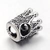 Crown Antique Silver Plated 925 Sterling Silver Micro Pave Cubic Zirconia European Style Beads CPDL-E035-05B-2