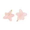 Natural Rose Quartz Pendants X-G-H353-01G-07-2