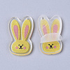 Acrylic Bunny Pendants OACR-S035-02-M-2