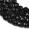 Natural Dyed & Heated Black Onyx Beads Strands G-A129-3mm-25-5
