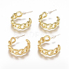 Brass Stud Earrings EJEW-F244-03-1