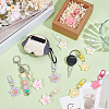 20Pcs 5 Colors Resin Flower Pendant Decorations HJEW-UN0001-27-2