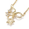 Brass Micro Pave Clear Cubic Zirconia Pendant Necklaces NJEW-R256-03-3