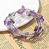 Natural  Amethyst Chip Warp Bracelets BJEW-JB01517-02-1