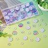 100Pcs 4 Styles Baking Paint Transparent Glass Bead Caps DGLA-TA0001-50-5