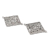 Brass Micro Pave Colorful Cubic Zirconia Hollow Connector Charms KK-K351-58A-P-2