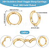 SUNNYCLUE 12 Pairs 202 Stainless Steel Huggie Hoop Earrings with 316 Surgical Stainless Steel Pins EJEW-SC0001-40G-2