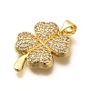 Rack Plating Brass Micro Pave Cubic Zirconia Pendants KK-L226-011G-2