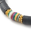 Polymer Clay Heishi Beads Stretch Bracelets Sets for Valentine's Day BJEW-JB06298-02-4