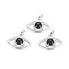 Natural Dyed & Heated Black Agate Pendants G-L512-H13-1