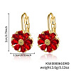 Brass Flower Hoop Earrings JJ3056-8-1