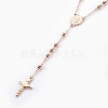 304 Stainless Steel Rosary Bead Necklaces NJEW-F240-02RG-2