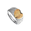 Heart Adjustable Brass Finger Rings WG5155F-01-5