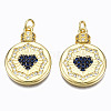 Brass Micro Pave Cubic Zirconia Pendants ZIRC-N039-148D-NF-1